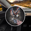 American Flag Steering Wheel Sun Shade Covers Eagle Sun Shade Cooling Cover for Car Steering Wheel 4th of July Decorative Accessories