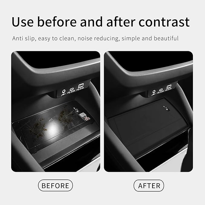 SMABEE Center Console Wireless Charging Protective Mat for Subaru Forester 2025 Accessories Silicone Non-Slip Pad Interior (Only Fit for Wireless Charging) Black