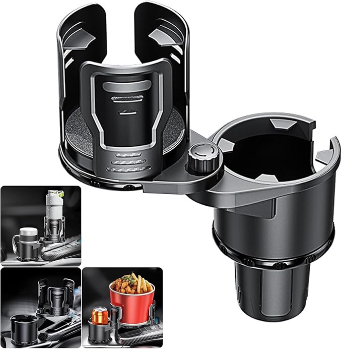 Cup Holder Expander for car 2 in 1 Multifunctional Car Cup Holder Extender Adapter with Adjustable Base Compatible with Hydro Flask,Yeti, Nalgene,32/40 oz Large Bottles Drinks Mugs-Large