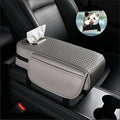 Car Armrest Cushion Cover Car Center Console Memory Foam Booster Pad with Storage Pocket and Tissue Hole for Sedan Vehicle (Grey, 12.99 * 7.09 * 2.95'' / 33 * 18 * 7.5 cm)