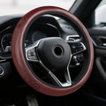 Car Steering Wheel Cover, Steering Wheel Accessories, Breathable Microfiber Leather Auto Wheels Protector, Universal 15 Inch Anti-Slip Protector Car Accessories for SUV Sedan Truck (Wine Red)