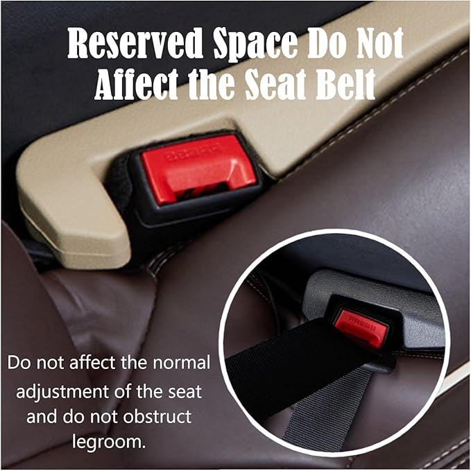 Berylins 2Pcs Car Seat Gap Filler PU Leather, Auto Crevice Catcher Drop Blocker to Fill The Side Seat and Console Gap, Universal Vehicle Interior Accessories for Car, SUV, Truck (Beige)