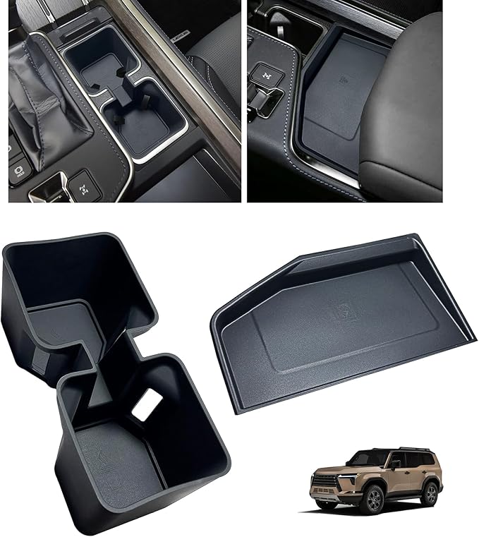 Cup Holder Inserts & Wireless Charging Mat for GX550 2026 2025 2024 Center Console Non-Slip Silicone Cup Holder Wireless Charger Protective Cover Pad for GX 550 Interior Accessories