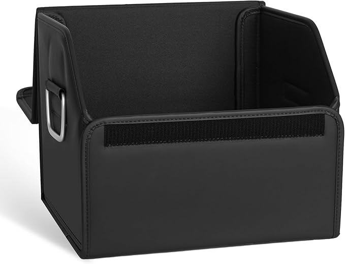 JEYODA Suede Leather Trunk Organizer, Large Capacity Soft Car Organizers and Storage,foldable,with lip, for Car SUV/Jeep/Sedan/Home/Camping (Grey,Big)