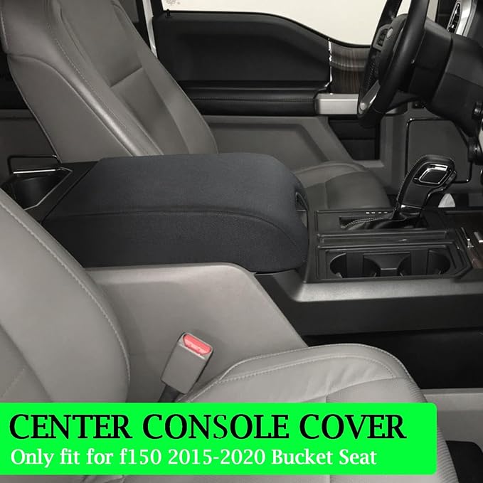 Center Console Cover for Ford F150 2015-2020, F250 F350 F450 2017-2022 and Expedition 2018-2024 Neoprene Armrest Box Cover Middle Console Cover Accessories, Bucket Seat Only
