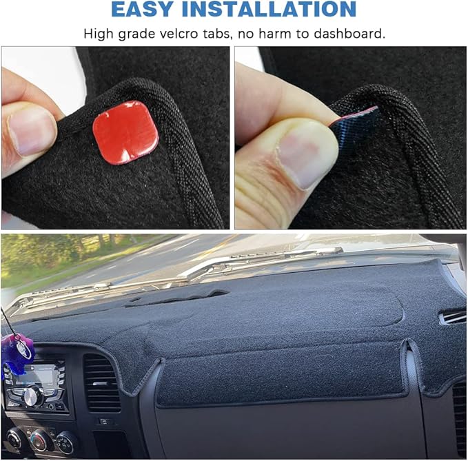 Dashboard Cover Compatible with 2007-2014 Tahoe Avalanche Suburban GMC Yukon Denali 07-13 Sierra SLT Silverado LTZ Dash Cover Mat Black Premium Carpet Without Dash Speaker
