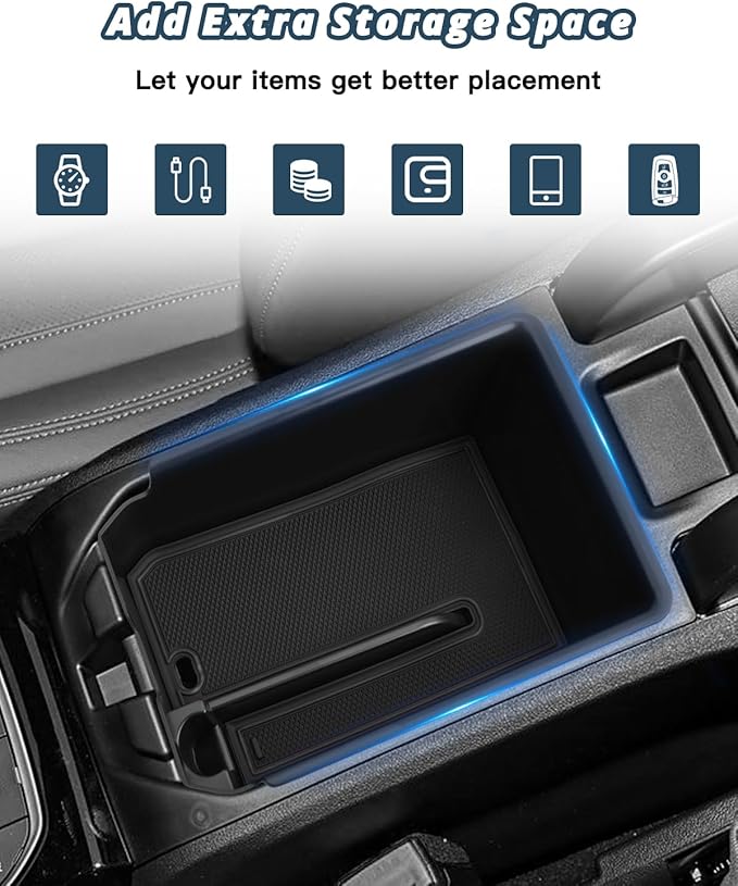 Ruiya 2025 BMW X4 Center Console Organizer for BMW X4 2025 Accessories ABS Material Armrest Console Glove Tray Compatible with (2019-2026) BMW X4 G02 & (2018-2024) BMW X3 G01