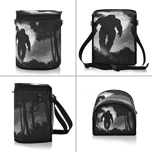 MNSRUU Car Trash Can with Lid, Gorillas Walking Moonlight Car Trash Bag Hanging Organizers and Storage for Front Back Seat, Leak-Proof Trash Bin