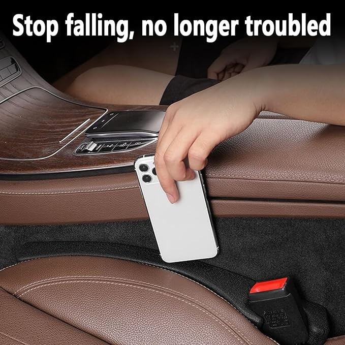 Uootill Car Seat Gap Filler Set of 2,Seat Gap Organizer, No Drop Seat Guard,2025 New Car Seat Side Gap Filler Organizer, Drop Seat Guards for Cars (Black 2Pcs)
