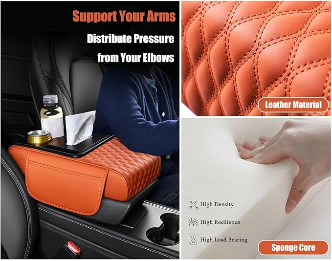Car Armrest Covers for Land Rover Defender (L663) 2020–2025,Centre Protection Padding Center Console Cushion Storage Box Mat Pad Cover Protector,Black