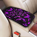 Cars Center Console Cover Butterfly Armrest Covers Console Pad Butterflies Arm Rest Seat Box Covers Protector Purple Car Decor Accessories