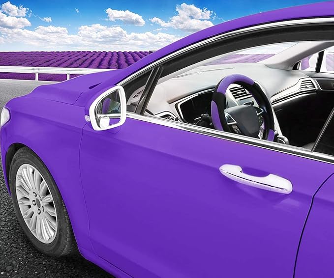 SEG Direct Steering Wheel Cover for Car, Standard Size 14.5-15 inch, Auto Interior Accessories, Plush Warm Velvet, Summer Winter, Purple