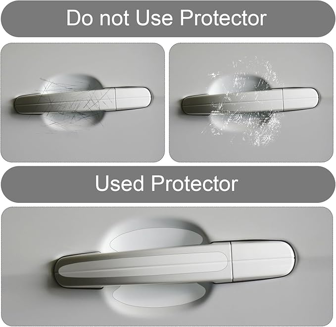 16 Pcs Car Door Handle Scratch Protector, Transparent Waterproof Anti-Scratches Car Door Cup Protector Universal TPU Car Door Sticker Protective Films for Most Car Handles