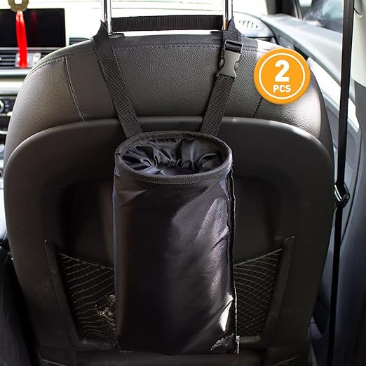 UTSAUTO 2 Pack Car Trash Bags Car Trash Can Washable Eco-Friendly Seat Back Hanging Car Trash Bag Car Garbage Bag for Car,Travelling,Outdoor