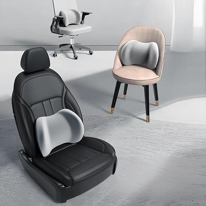 Car Back Support Neck Pillow for Subaru Crosstrek 2012-2025, Comfortable Soft Car Seat Headrest Neck Rest Cushion Lumbar Support Pillow with Adjustable Strap, Gray