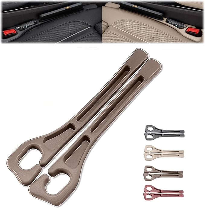 FFKQBH No Drop Seat Guard, Car Seat Gap Filler, Drop seat Gap fillers Between Seat and Console Stop Things from Dropping (Brown)