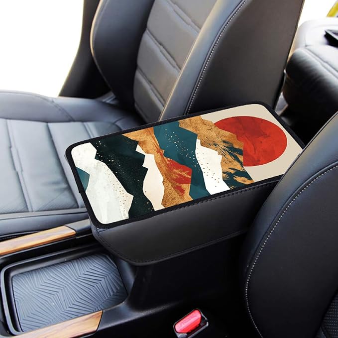 CREATCABIN Car Armrest Seat Box Pad Mountain Auto Center Console Cover Waterproof Auto Armrest Storage Box Cover Soft Car Accessories Interior Protector for Most Vehicle SUV Truck Car 12.6×7.5in