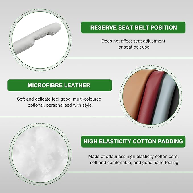 2 PCS Leather Car Seat Gap Filler, Auto Seat Blocker Organizer Fill The Gap Between Seat and Console, Universal Gap Filler Plug Stop Things from Dropping for Car SUV Truck (White)