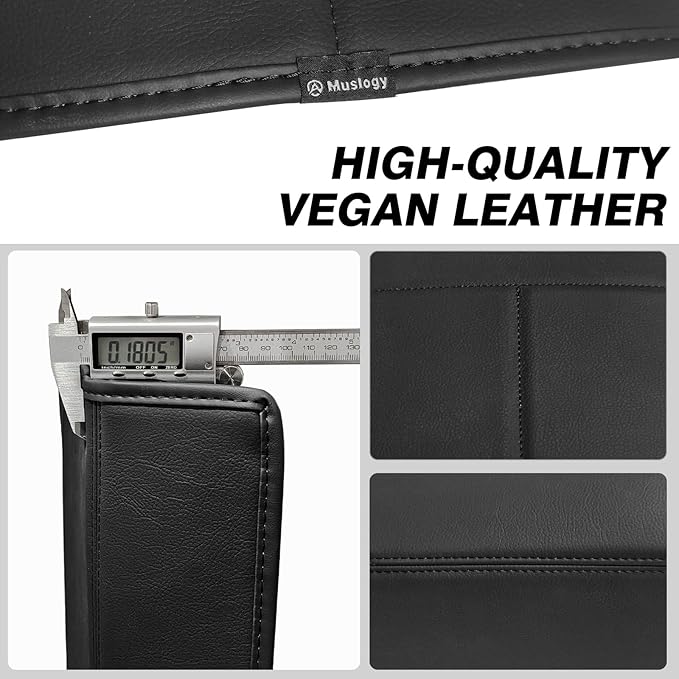 Muslogy Center Console Armrest Cover Compatible with Ford F150 2015-2020&F250 F350 F450 2017-2022&Expedition 2018-2024 Comfort Elbow Pad Arm Rest Cushion Vegan Leather Regular Thick (Bucket Seat ONLY)