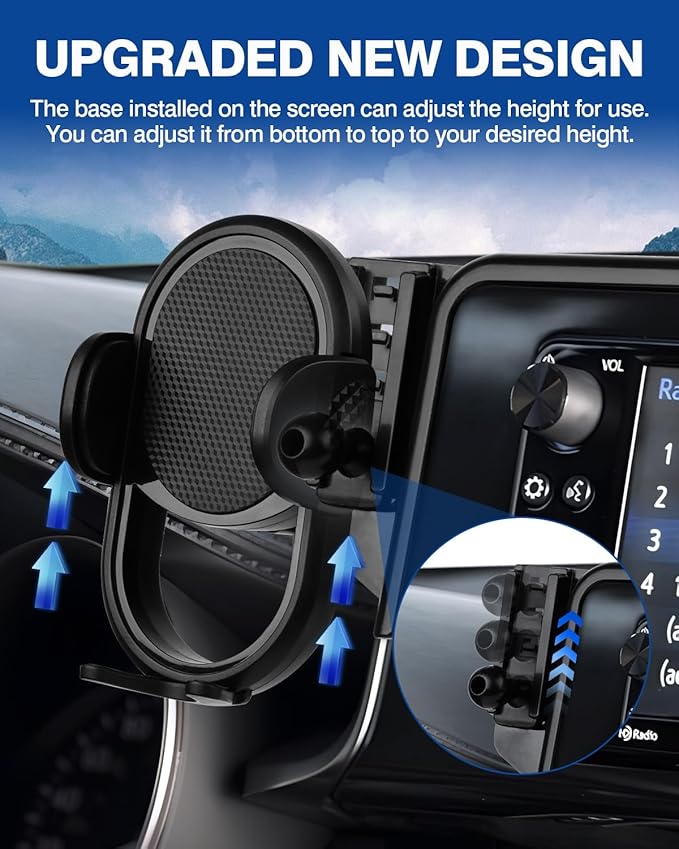Autorder Car Phone Holder for 2021-2024 Toyota Venza XU80 LE XLE Accessories Phone Mount 8" Screen Cell Phone Automobile Cradles Hands-Free 360 Degree Rotation(Not for 12.3'' Screen)