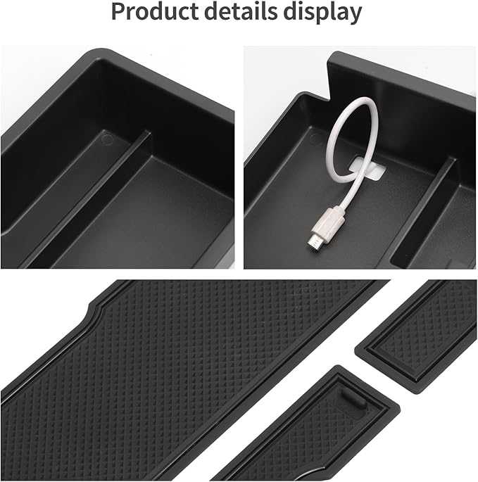SMABEE Center Console Organizer for Chevrolet Chevy Equinox 2025 2026 Armrest Storage Box ABS Storage Tray Insert Interior Accessories Black