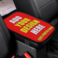 Custom Auto Center Console Pad Car Armrest Seat Box Cover Design Your Own Photo Text Logo Universal Fit Car Decor Handrail Box Arm Rest Cushion Lid, 7.9"x11.8", Red