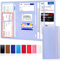 LINTRU Car Registration and Insurance Holder Trifold, Oversized Fit with Reinforced Construction, Matte PU Leather Vehicle Glove Box Organizer for Documents, Car Accessories for Men and Women