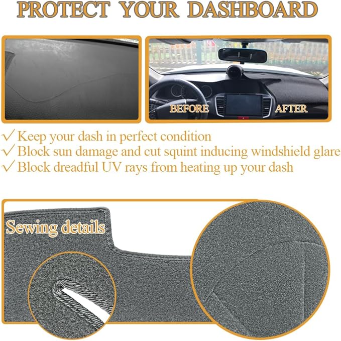 Dash Cover Mat Custom Fit for Hyundai Veracruz Dashboard Pad Cap Carpet Protector K272 (Darkgray)