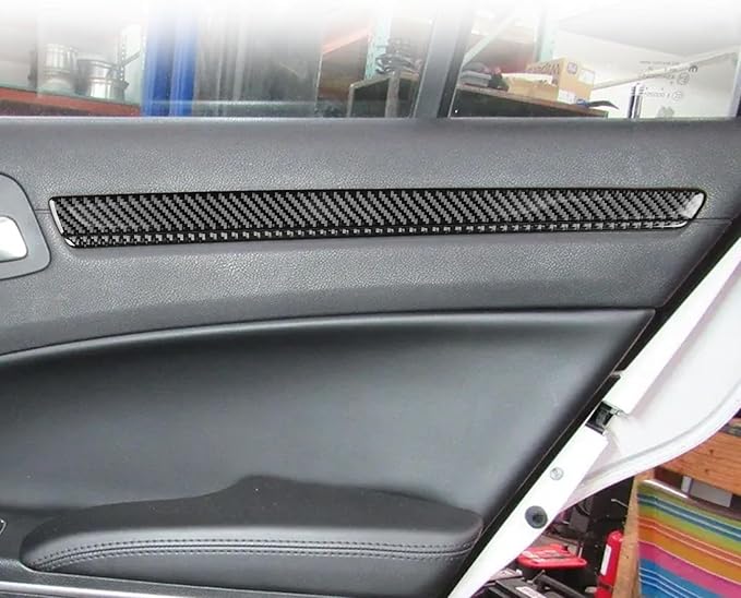 NVCNX Real Premium Carbon Fiber for Chrysler 300 Accessories 2015-2023 2016 2017 2018 2019 2020 2021 2022 S/C/Limited/Touring Car Inner Door Panel Strip Cover Interior Trim Sticker Decal 8PCs