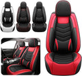 Car Seat Covers Fit for Chevy Trax 2015-2025, Side Airbag Compatibility, 3D Lumbar Support and Seamless Fit, Easy to Clean Sports Seat Cover2 Pcs Front, Black Red