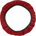 X AUTOHAUX Steering Wheel Cover Universal Elastic Stretch Antislip Breathable Microfiber Ice Silk Interior Trim Wheel Protector for Car Truck SUV Red