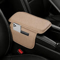 Car Armrest Cover for Mazda CX5 2012-2025, Center Console Cushion Leather Armrest Pad Protector with Storage Pockets Diamond Pattern,Beige