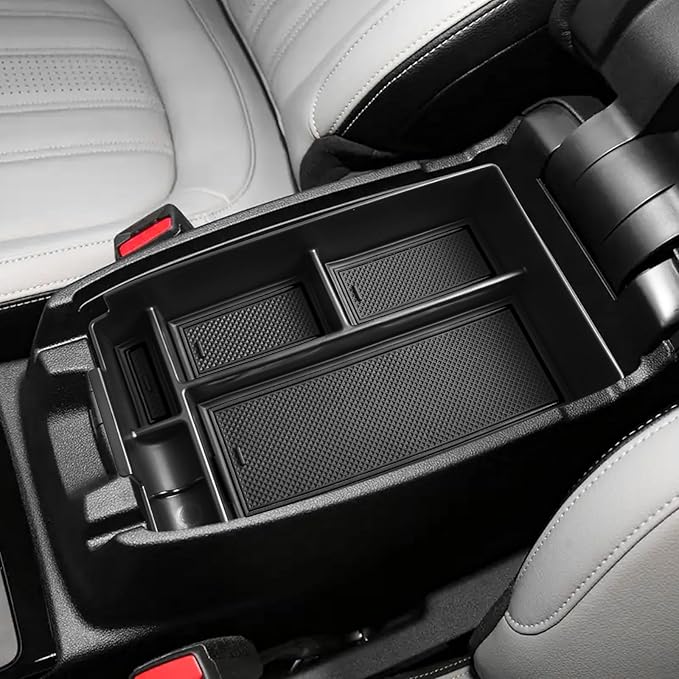 Center Console Organizer Compatible with Ford Escape 2020-2026/Bronco Sport 2021-2025 Accessories, Insert Armrest Box Secondary Storage Tray Black ABS Materials (Not for U725 2-Door)