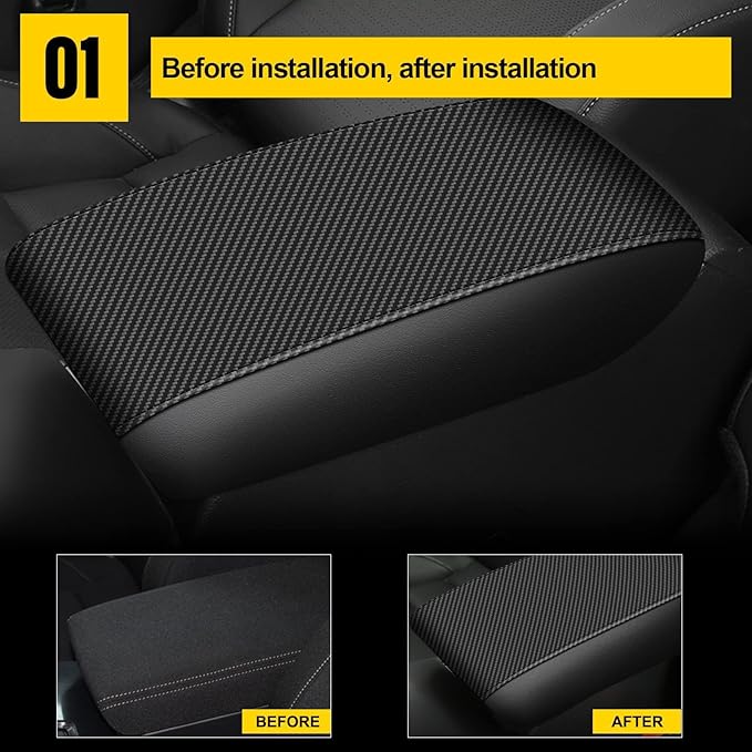 AOMSAZTO Console Covers for 2022 2023 2024 2025 Toyota Corolla Cross Armrest Covers Carbon Fiber