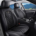 BYXN Car Seat Covers for Jeep Wrangler 2000-2026,Breathable Nappa Leather Car Seat Protector,Front Seat Covers Automotive Seat Cushion with Airbag Compatible(Front Seats,Black)