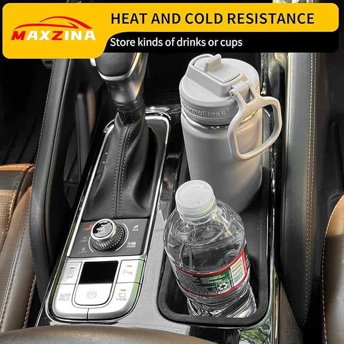 Maxzina Cup Holder Compatible with 2020-2025 Kia Telluride Cup Holder Silicone Insert Center Console Cup Holder Silicone Black Bottle Holder Interior Decoration for 2024 Telluride Accessories