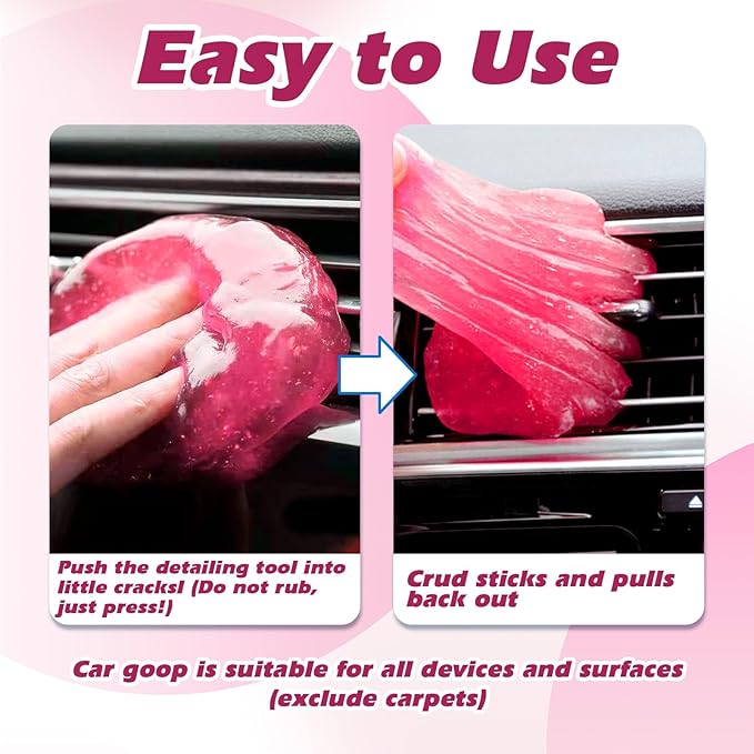 x xotic tech Car Cleaning Gel for Car Detailing Putty Interior Cleaner Slime Auto Detail Tools Supplies Accessories Valentines Day Gifts for Him Her Men Women Stocking Stuffers Pink