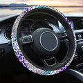 Car Steering Wheel Cover for Women Men, Non-Slip Breathable Cute Steering Wheel, Purple Leopard Steering Wheel Protector, Car Accessories, Universal 14" 02/2-15" Fit Auto, Suvs