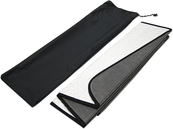 Custom Fit Car Sun Shade Windshield | Sun Visor | Car Window Shades | Fold Up Front Sunshade Visor | Compatible with BMW 4 Series Gran Coupe 2013-2019 | CFS-370-S | Silver & Grey 1-pc Set