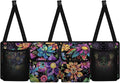 Flower Printed Car Truck Organizer for Women Backseat Hanging Organizer with 4 Storage Pockets Car Seat Organizer for SUV, Truck, Sedan, Space Saving Expert