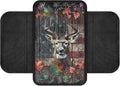 Deer Flag Leaf Print Car Center Console Cover Soft Armrest Seat Box Cover Protector Wear-Resistan Vehicle Armrest Cover Pad Car Armrest Cover Cushion with 2 Storage Bags