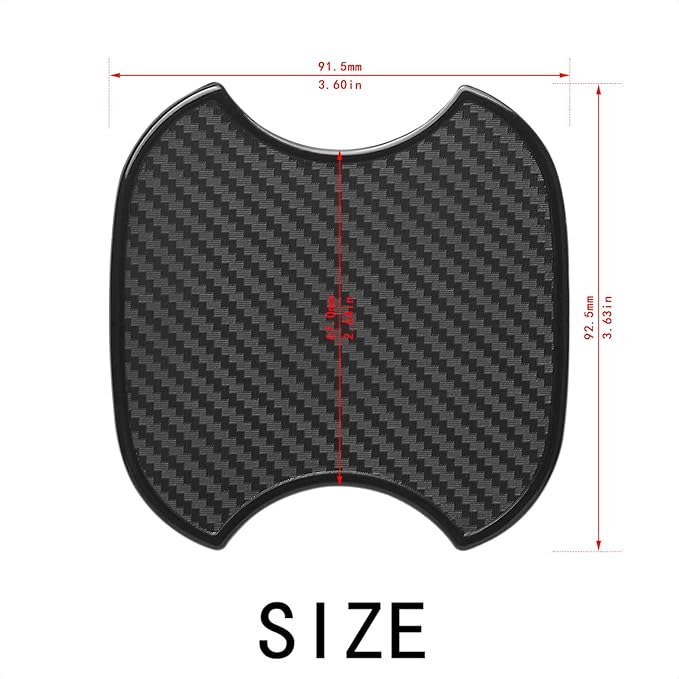 WORCAS 4 Pcs Carbon Fiber 3D Texture Car Door Handle Protector Pad Scratch Resistant Durable Premium Protection for Car Door Handles Prevents Scratches and Wear M Size