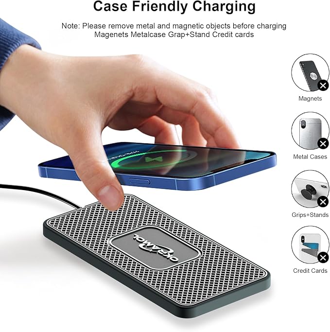 Wireless Charger for Car, Type C Wireless Fast Charging Pad,Charging Station for Multiple Devices,Adapter for AirPods iPhone15/14/13/12 Pro/Max11 Android Samsung S20 S21 S22 S23 (30CM Cable)