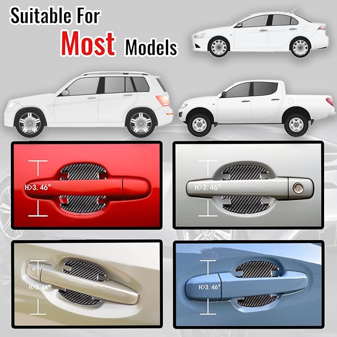 WORCAS Car Door Handle Cup Protective Sticker Auto Door Paint Guard Scratch Protection Films Universal Door Handle Cups Protective Pad (m+d)-8pcs