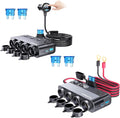 Cigarette Lighter Adapter Splitter,10FT Cable 24V 216W Multi Port Outlet,12 Volt Car Socket Power Outlet 12V Charger Cigarette Lighter,4 Socket Heavy Duty Truck Car USB Chager Multi Port