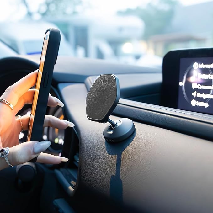 Smartish® MagSafe Mountaineer Car Mount - Compatible w/Apple iPhone 17/16/15/14/13 - Magnetic Stick on Adhesive Phone Holder - Extra Strength Magnet for Apple Accessories - Drive Me Grayzy