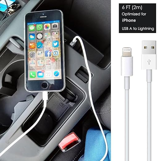 6ft USB A to Lightning Cable for iPhone 14, Carplay Cable Compatible for iPhone 14 pro max,13 Plus,SE 2nd/12/11/Xs/XR, Fast Charging Power Cord for AirPods 4, AirPods Pro (2nd/3rd gen) Charger cable