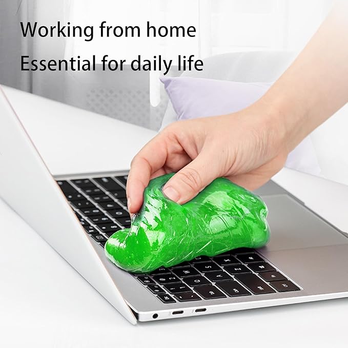Car Cleaning Gel,2 Pack Green Car Cleaning Putty,Reusable Car Interior Air Vent Dust Cleaner Slime Putty for Printers, Camera, Calculator, Keyboard