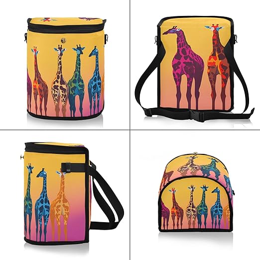 MNSRUU Car Trash Can with Lid, Funny Giraffe Car Trash Bag Hanging Organizers and Storage for Front Back Seat, Leak-Proof Trash Bin