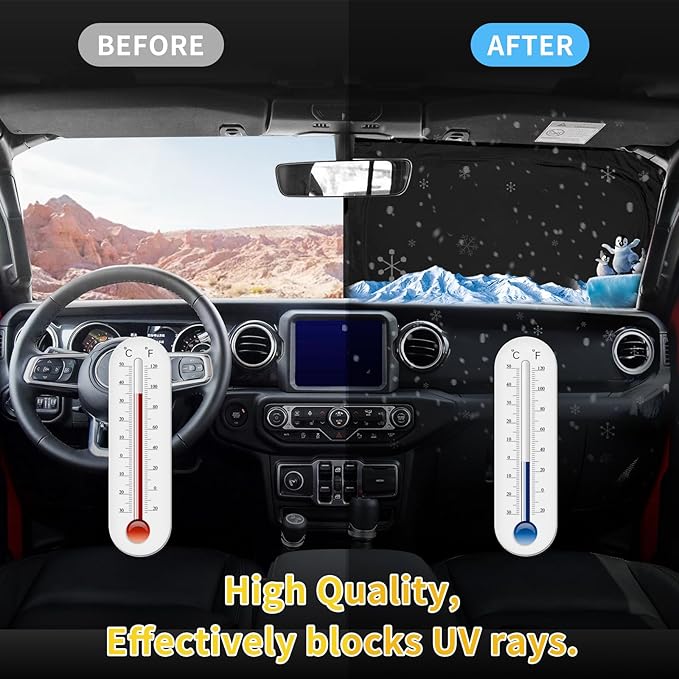 ZOIBV for Toyota Highlander 2020-2024 2025 2026 Sun Shade Sunshade Windshield Cover, 4-Layer Front Window Shade Custom Fit Highlander L LE XLE Limited Platinum Sun Visor 240T Fabric Car Accessories